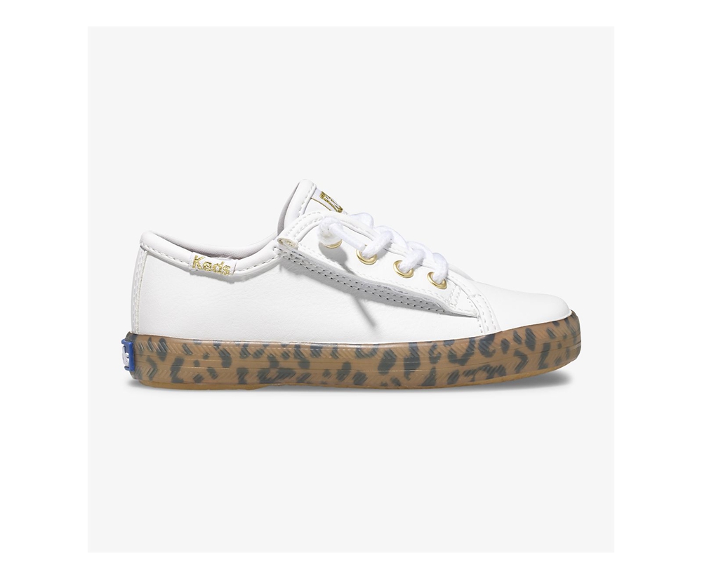 Keds Sneaker Kinder Weiß - Kickstart Leopard Foxing Jr. - EGC-501367